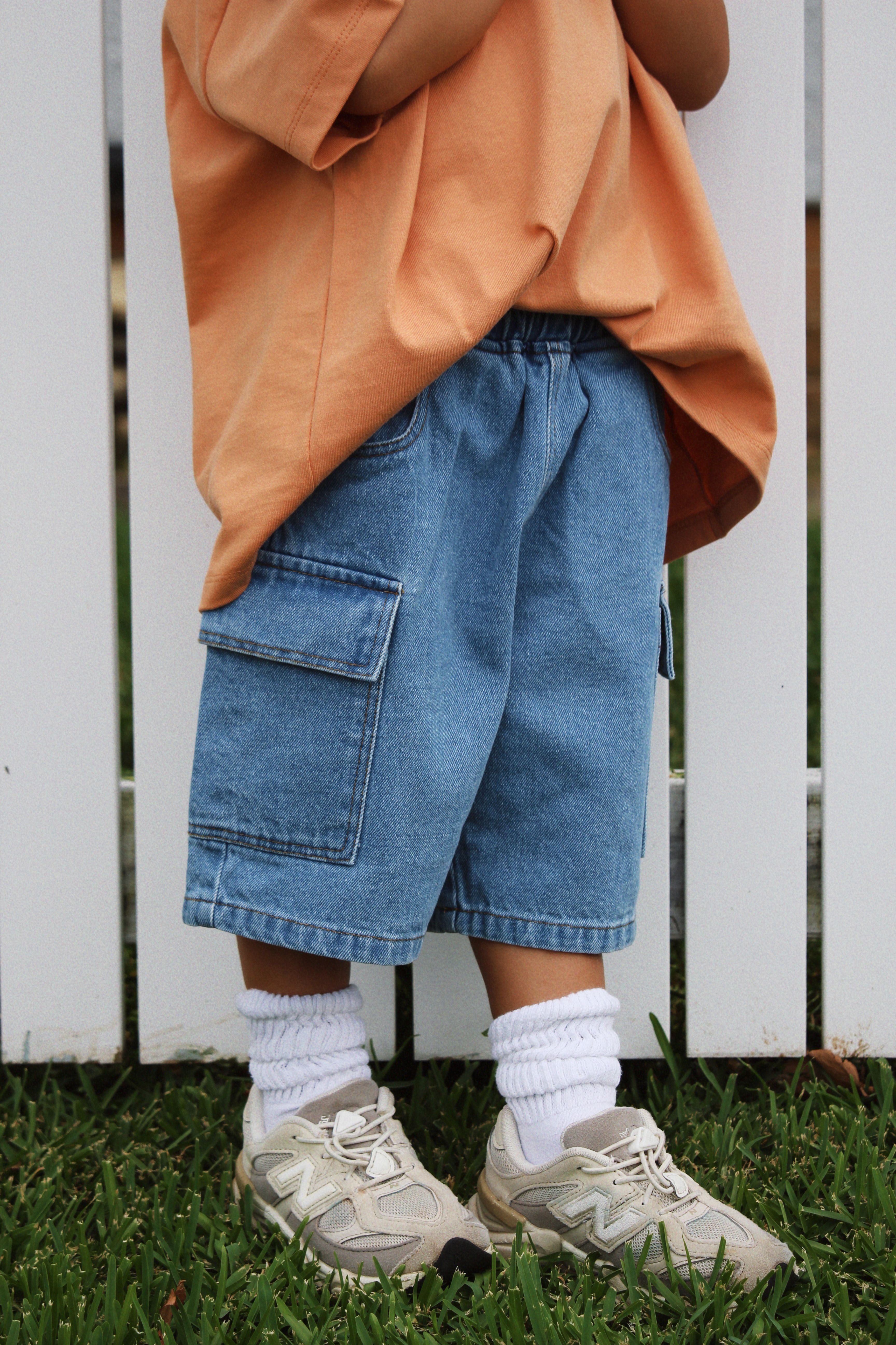 Denim Cargo Shorts