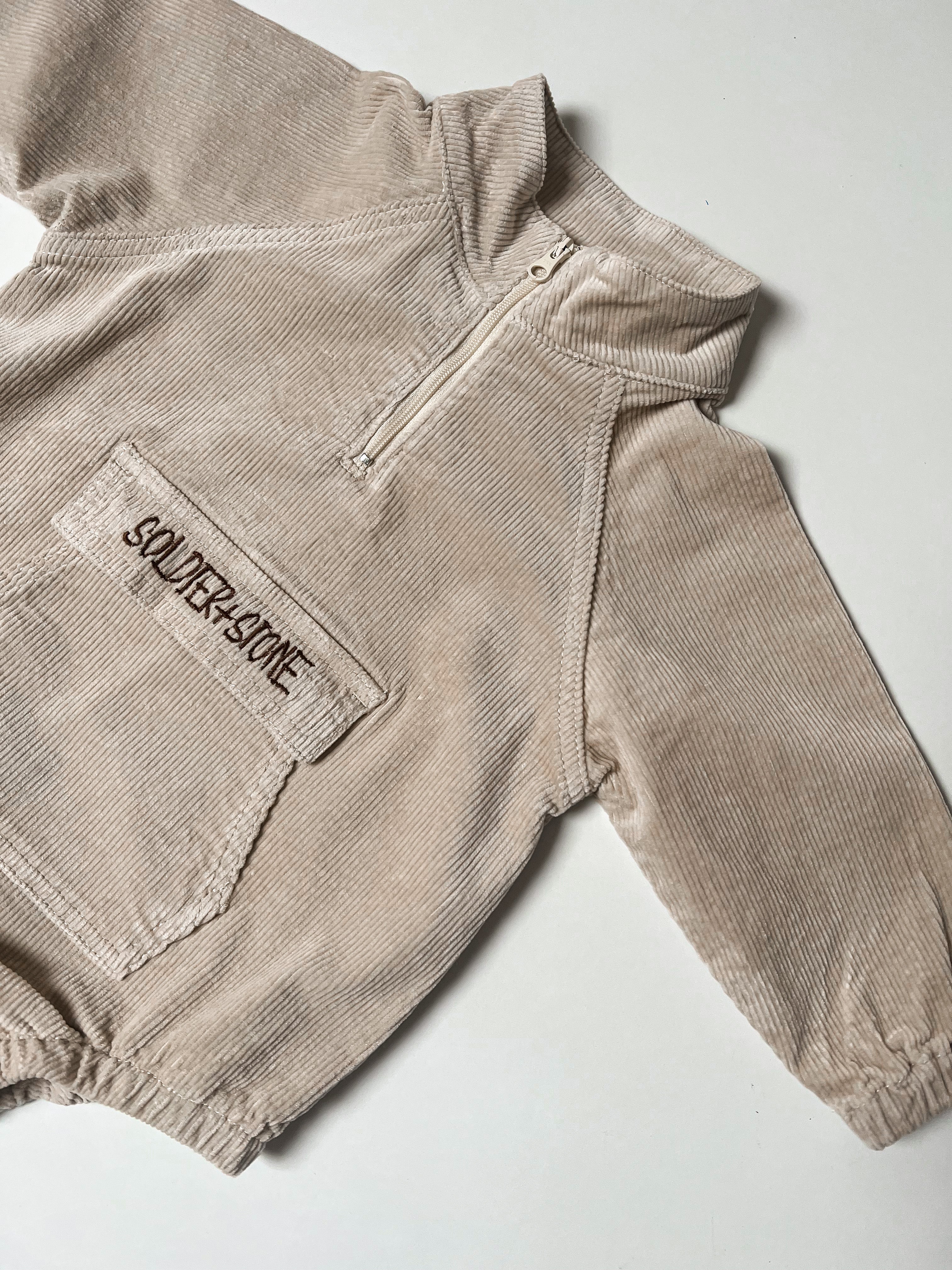 Corduroy Romper: Beige