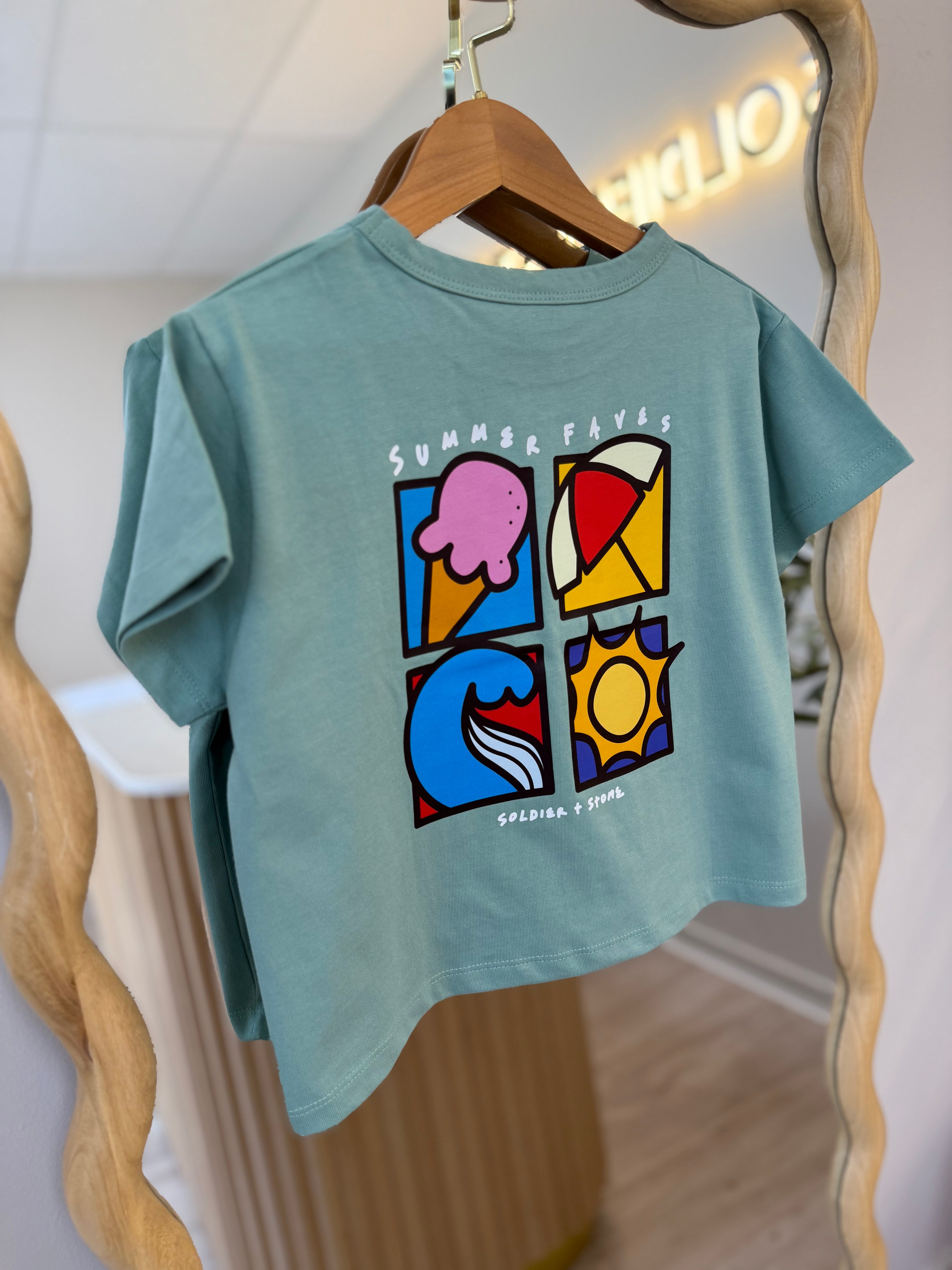 Summer Faves Tee- Pastel Green