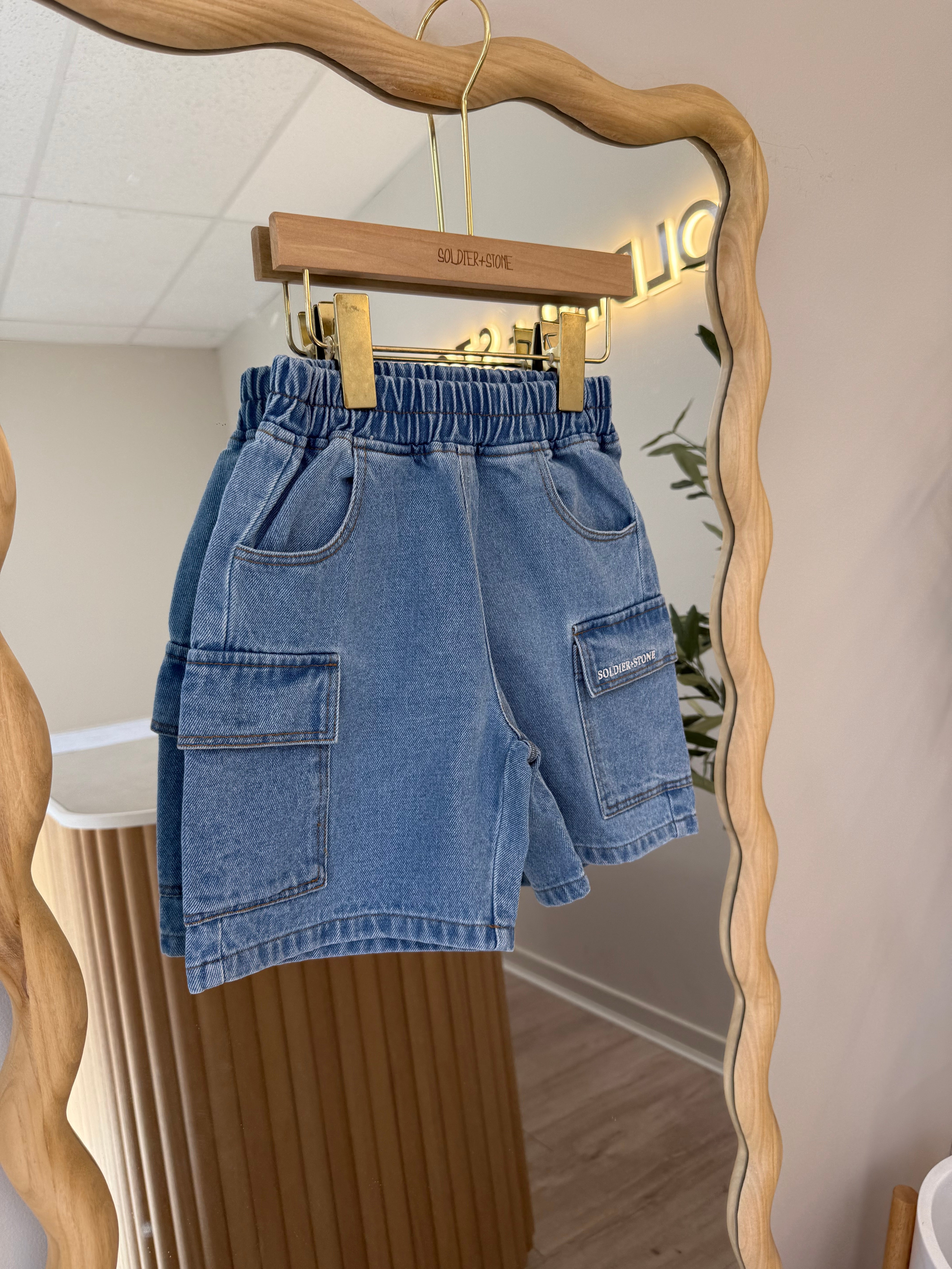 Denim Cargo Shorts