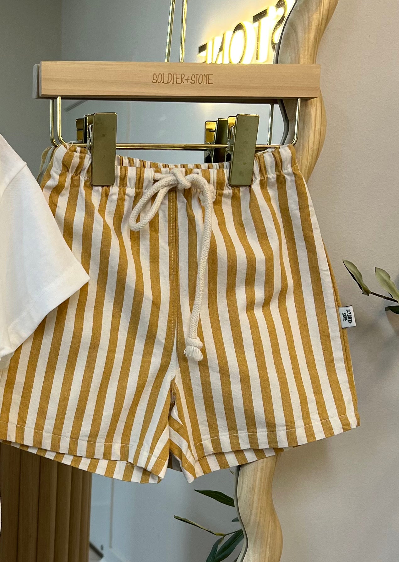 Striped Summer Shorts (Mustard)