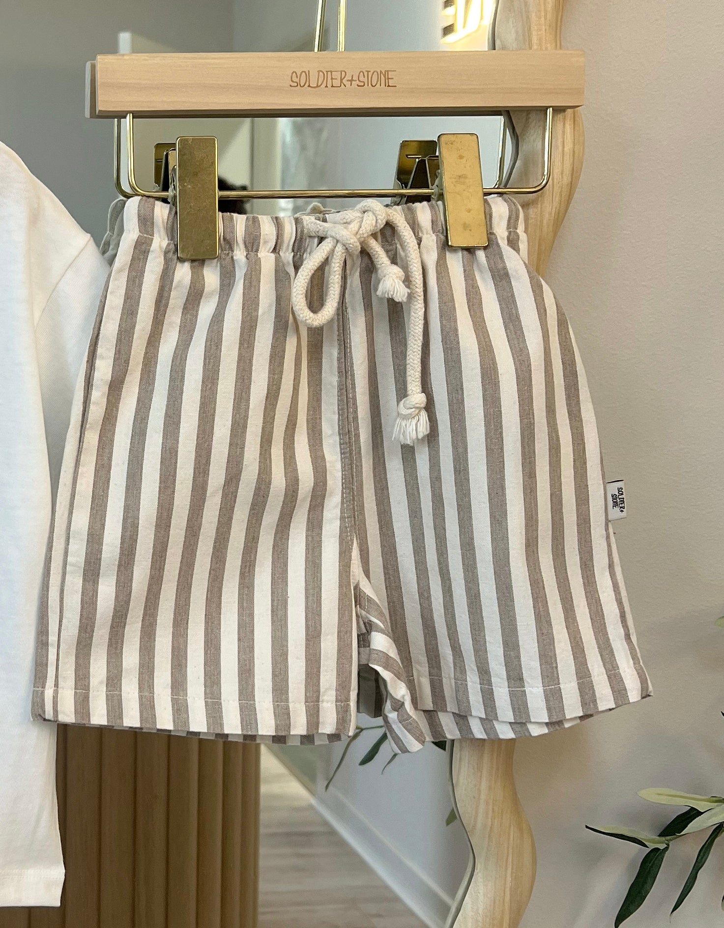 Striped Summer Shorts (Brown)