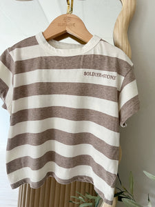 Striped Tee- Latte