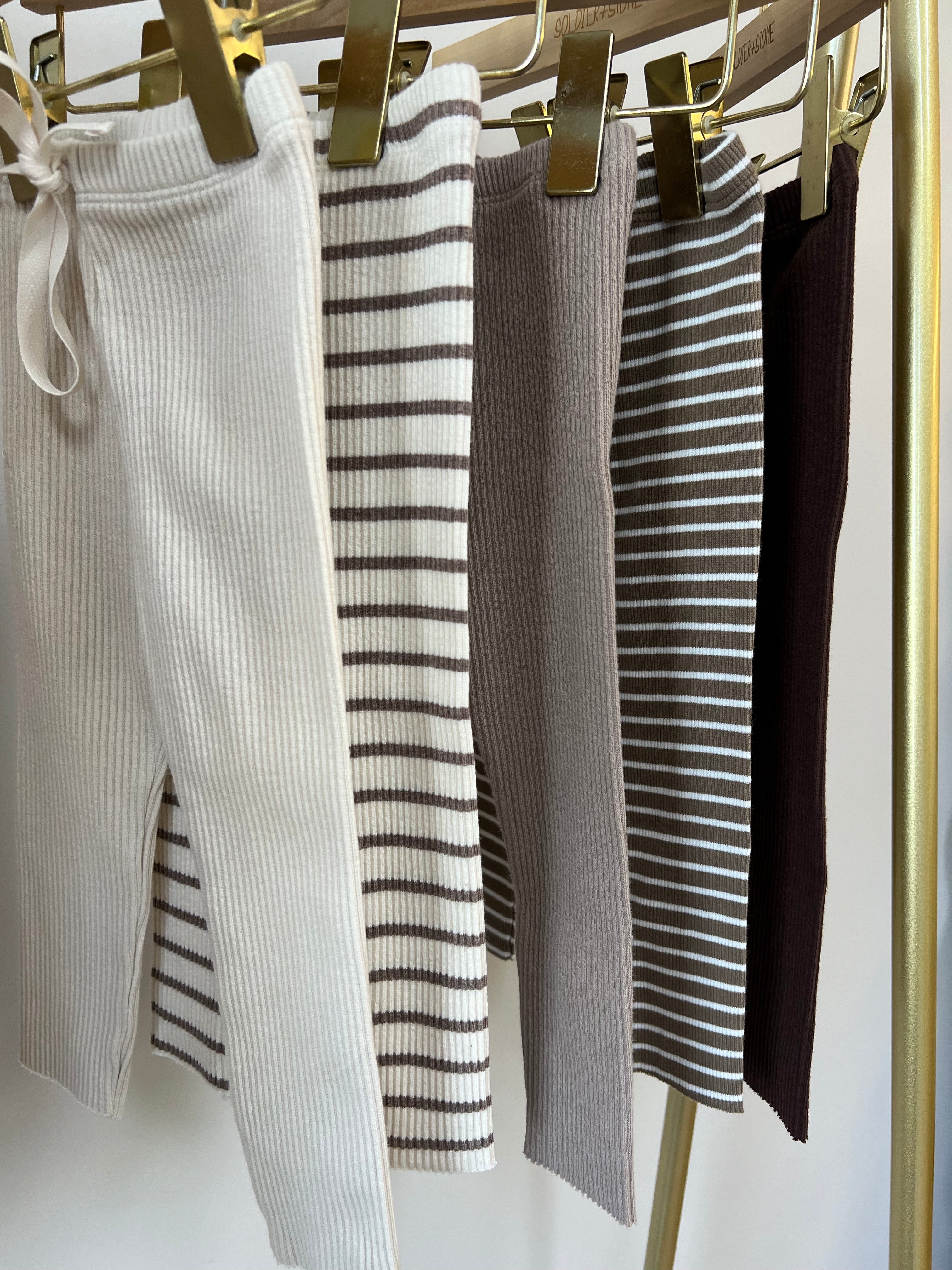 Leggings: Brown + Beige stripe