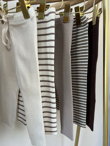 Leggings: Brown + Beige stripe