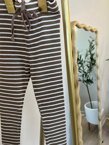 Leggings: Brown + Beige stripe