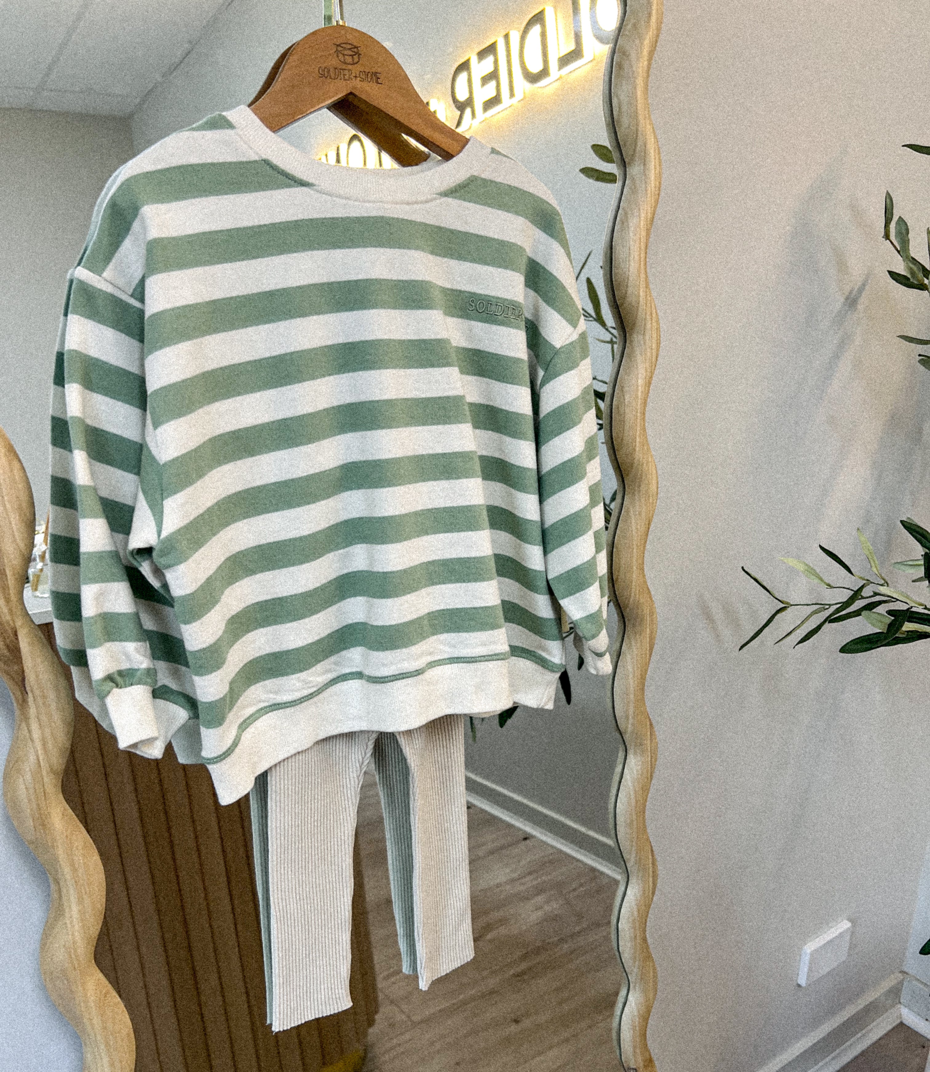 Striped Jumper: Mint