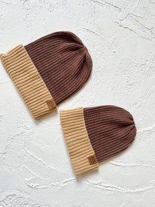 Beanie: Chocoloate/Mustard