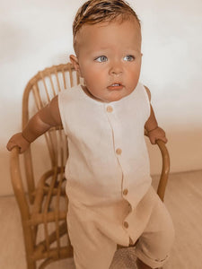 Sand Dune Overalls: Sea Salt (Light beige)